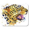 thumbnail image 1 of JSDART T-Shirt Graphique Léopard Growls avec Éclaboussures Aquarelle Tapis de Souris Texturé 9x10 Pouces, 1 of 1