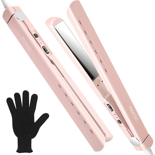 7MAGIC Travel Hair Straightener, Nano Titanium Flat Iron with Dual