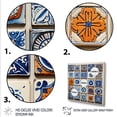 thumbnail image 3 of Designart "Bohemian Turkish Blue Tiles I" Geometric Framed Wall Art Decor - Bohemian Blue Boho Tiles Living Room Framed Canvas Art, 3 of 6