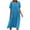 Blue, variant on WIZUTIZ Sundresses for Women Swing Linen Trendy Plus Size High Rise Solid Vacation Dress Short Sleeve Round Neck Sun Dresses for Women's Midi Dress Stretchy Dress Multi-Color