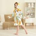 thumbnail image 4 of FORMRS Niños Bathrobe Unisex Hooded Robe Soft Plush Pajamas Sleepwear, Size 10-12T, Orange Watercolor Bees, 4 of 7