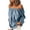 Blue-L, variant on Womens Off Shoulder Tops Linen Cotton Tops Long Sleeves Ruffle Balloon Sleeve Shirts Casual Blouses