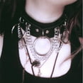 thumbnail image 3 of Collar para mujer, joyería para mujer, joyería para mujer, collar de cuero estilo punk gótico vintage, colgante de corazón gótico, 3 of 3
