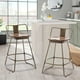 Andeworld Set Of 2 Velvet Bar Stools - 24" Counter Height With Woven Back & Metal Footrest, Ivory