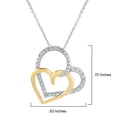 thumbnail image 5 of Gilded 1/10 ct. T.W. Lab Grown Diamond (SI1-SI2 Clarity, F-G Color) and 14K Yellow Gold Plating Over Sterling Silver Double Heart Pendant with an 18 Inch Spring Ring Clasp Cable Chain, 5 of 5