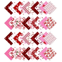 Soimoi Precut 10-inch Valentine Prints Cotton Fabric Bundle Quilting Squares Charm Pack DIY Patchwork Sewing Craft- Pink-White & Red