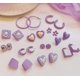 thumbnail image 4 of pares de pendientes azules de flor de primavera con aguja de plata 925, pendientes geométricos pequeños y frescos, pendientes versátiles, 4 of 5