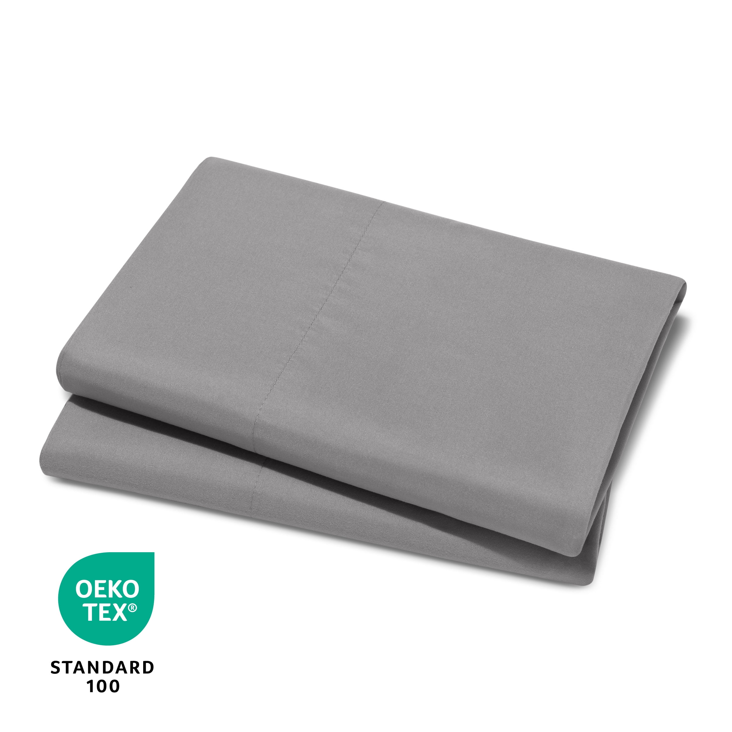 Bare Home Pillowcase Set - Envelope Closure - Premium 1800 Collection - Double Brushed - Ultra Soft - King Size 20x36, Light Gray, 2 Count