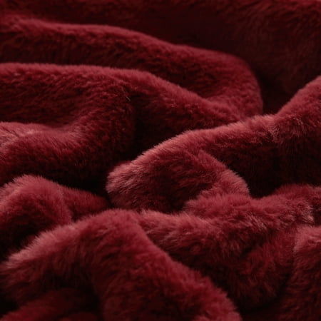 MAINSTAYS COZY FAUX FUR SUPER SOFT LUXURY BLANKET, KING, LUSCIOUS MERLOT