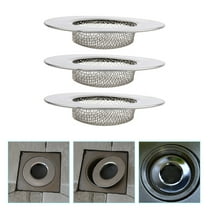 SOPOTUTU 3-Pack Stainless Steel Round Shower Floor Drain Hair Catcher with Anti-Clog Design