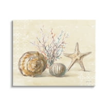 Stupell Industries Sunrise Beach Seashells Animals & Insects Painting Gallery Wrapped Canvas Print Wall Art, 20 x 16