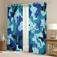 thumbnail image 2 of Homewish Vintage Camouflage Blackout Curtains Set of 2 (52x84 Each),Watercolor Splatter Ink Window Curtains,Blue Cayn Black Curtains and Drapes For Boys Teens,Ultra Soft Home Decor, 2 of 6