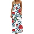 thumbnail image 2 of Gamivast Summer Dresses for Women Spaghetti Strap Long Dress Loose Fit Maxi Dress Abstract Geometric Print High Waist Casual Beach Cruise Wear, 2 of 8