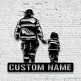 thumbnail image 2 of Craftnamesign Custom Father Son Firefighter Metal LED Light, Custom Fireman Name Sign, Home Decor, 2 of 5