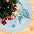 thumbnail image 5 of Coolnut Mermaid Christmas Tree Skirt Home Decoration Large Round Christmas Tree Skirt for Holiday Party Home Christmas Day Ornaments,35.4", 5 of 6