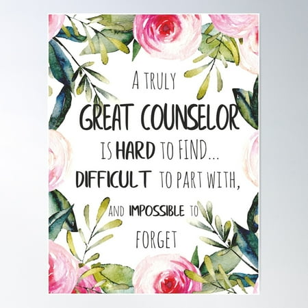 Counselor Farewell Gift Leaving Gift Idea / Great Counselor Thank You Quote Poster Wall Art, Modern Wall Decor For Living Room Bedroom, 8x12 UNFRAMED