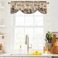 thumbnail image 3 of Farm Tie Up Valance Curtains for Windows, Kitchen Curtains Window Treatments, American Country Barn Star Vintage Berry Brown Short Window Shades Valances for Bedroom Bathroom Cafe 42"x12", 3 of 8