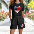 thumbnail image 4 of SELONE Girls Summer Sets 2 Piece 4th of July Big Kids Clothing Short Sleeve Shirts and Shorts Patriotic Graphic Outfits, 4 of 5