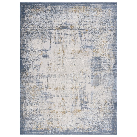 SAFAVIEH Palma Julia Distressed Area Rug, Beige/Blue, 5'5" x 7'7"