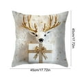 thumbnail image 3 of Christmas Pillow Cover 18x18in – Cushion Case with Reindeer, Snowman & Gift Patterns, Festive Sofa Decor for Home, Bedroom, Living Room, 3 of 5