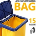 thumbnail image 6 of TUFFIOM Janitorial Cart with Key-Locking Cabinet, 3-Shelf Commercial Cleaning Cart, Housekeeping Caddy with Locker,Wheeled with Yellow Vinyl Bag, Black, Great for Hotel, Stores, Schools, and Business, 6 of 8