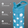thumbnail image 2 of TAL 26oz Stainless Steel Ranger Water Bottle with Easy Sip Straw, Baseball, 2 of 10