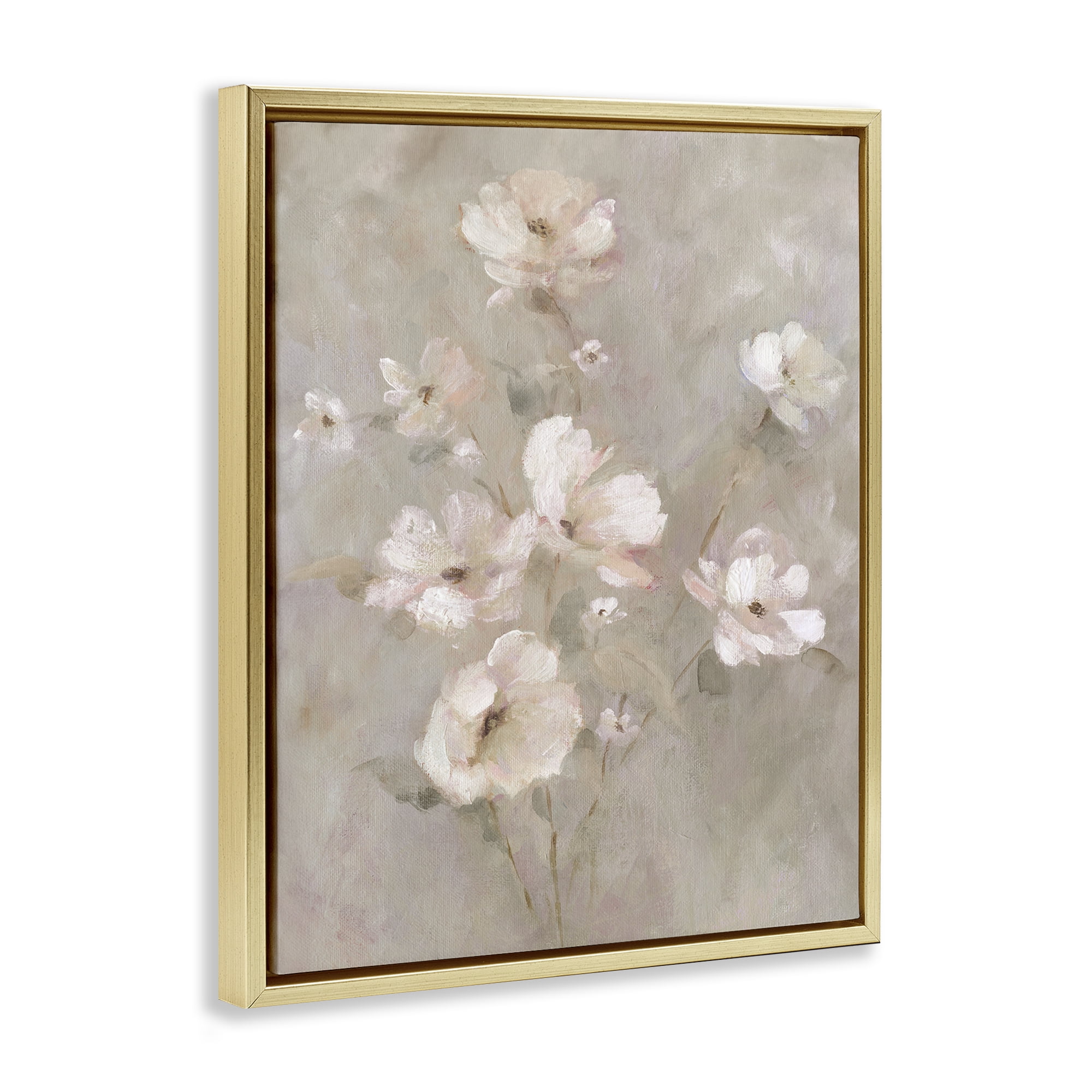 Stupell Industries Delicate Blush Floral Arrangement Gold Framed Floater Canvas Wall Art, design by Carol Robinson