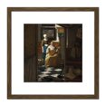 thumbnail image 1 of Johannes Vermeer De Liefdesbrief 8X8 Inch Square Wooden Framed Wall Art Print Picture with Mount, 1 of 4