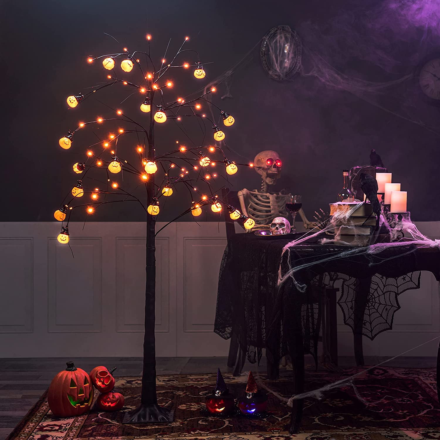 Joiedomi 6 FT Halloween Spooky Tree, Light Up Halloween Tree with 48