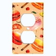 thumbnail image 2 of Metal Light Switch Plate Cover Orange Macaroon Fruit Croissant French Desserts CAK015, 2 of 13