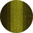 thumbnail image 1 of Ahgly Company Machine Washable Indoor Round Abstract Yellow Contemporary Area Rugs, 7' Round, 1 of 4