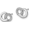 thumbnail image 2 of 14K White Gold Diamond Circles Post Earrings (6 X 10) Made In India em5501-001-wa, 2 of 5