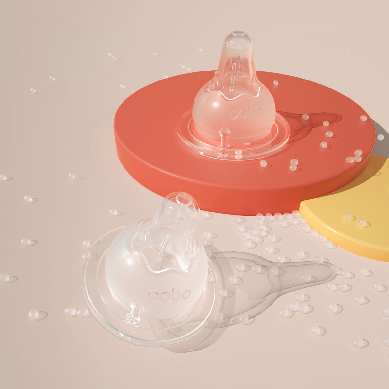 YOHKOH Anti-colic Glass Baby Bottles,with Vent,Mushroom Cap,8.8 oz/260ml,2pk,Yellow