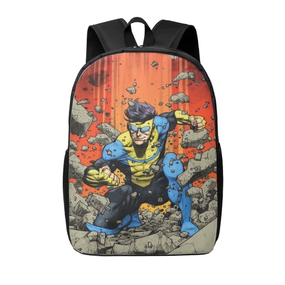 Invincible Backpacks 17 Inch Cartoon College School Laptop Bag Bookbag Lightweight Students Travel Shoulder Bag Daypack