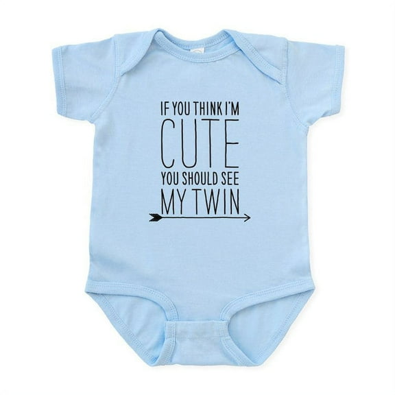 CafePress - If You Think Im Cute (Right Arrow) Body Suit - Baby Light Bodysuit, Size Newborn - 24 Months