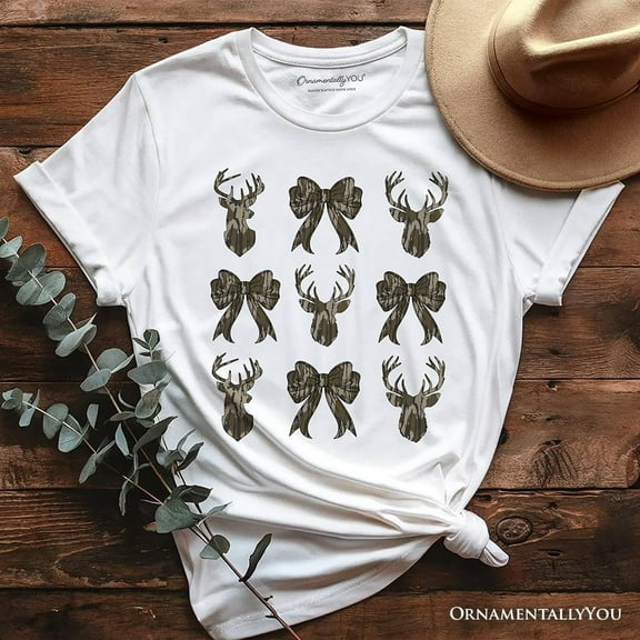 Coquette Deer Hunt T-Shirt, Camo Woodland Hunting Tee
