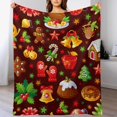 thumbnail image 2 of Christmas Gingerbread Wreath Throw Blanket Soft Warm Merry Xmas Lightweight Flannel Plush Fuzzy Blankets Gift for Women Kids Boys Teens 50X60 in, 2 of 6