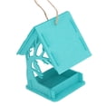 thumbnail image 5 of Wild Bird Feeder DIY Windproof House Shape Outdoor Garden Balcony Hanging Bird Feeder Decoration with Rope Cyan, 5 of 8