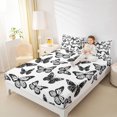 thumbnail image 4 of Homewish Bohemain Style Butterflies Bed Sheets,Boho Theme King Sheets,White Black Sheet Set For Girl Teens,Breathable Home Decor,4-Piece, 4 of 7