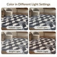 thumbnail image 7 of ODIKA 5'x7' Washable Area Rug Geometric Grid Abstract Interlocking Lattice Grey Alfombras Para for Dining Room, Under Table, Home Office, Non-Slip Chair-Friendly, 7 of 7