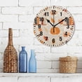 thumbnail image 3 of Yayeee 10" Wall Clock Battery Operated Quartz Round Silent Non-Ticking Home Decor, Beige Fall Acorns Pattern, 3 of 6