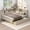 D-Antique White, variant on Mirightone Wood Full Size Daybed with Trundle and Storage, Full Corner Trundle Bed with Bookcase and LED Light for Adults Teens, White