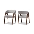 thumbnail image 2 of Set of 2 Baxton Studio Tory Mid-Century Modern Walnut Wood Light Grey Fabric Dining Chair Set, 2 of 7