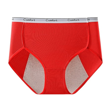 Mashaouyo Women s Panties Plus Size Cotton Physiological Pants Breathable Anti Leakage Regular Panties Briefs