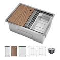 thumbnail image 2 of EDTara Undermount Kitchen Sink Features Premium Stainless Steel, Workstation Accessories Like Bottom Grid, Cutting Board, Strainer, and Drying Rack Included, 2 of 8