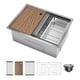 thumbnail image 1 of Yeshouse Fregadero de cocina de acero inoxidable bajo encimera, juego de fregadero con rejilla inferior, tabla de cortar, colador y escurridor, 1 of 8