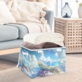 thumbnail image 3 of Yayeee Collapsible Storage Bin with Lid Fabric Closet Decorative Basket with Handles, Crystal Ocean, 3 of 7