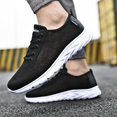 thumbnail image 5 of Sneakers for Men Breathable La𝖼e Up Sneakers with Hollow Out Knit Mesh Upper Fashion Lightweight Running Shoes Comfortable Cushion Trainers Shoes for Summer and Autumn, 5 of 9