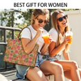 thumbnail image 5 of Pioneer Flower Floral Print Pattern Large Capacity Fashion Luxury Tote Handbag, Laptop Compatible Daily Work Bag, 15.7"x13"x5.1", 5 of 5