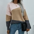 thumbnail image 6 of IROINNID Reduced Womens Sweater Jumper Round Neckline Pullover Sweater Color Block Leisure Short Length Long Sleeve Autumn and Winter Top Piece Piece Knit Sweater, 6 of 6